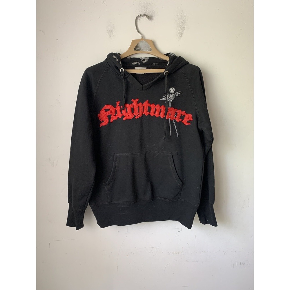 Disney Parks Mens Hoodie Small Black Nightmare Jack Skellington Fall‎ Halloween